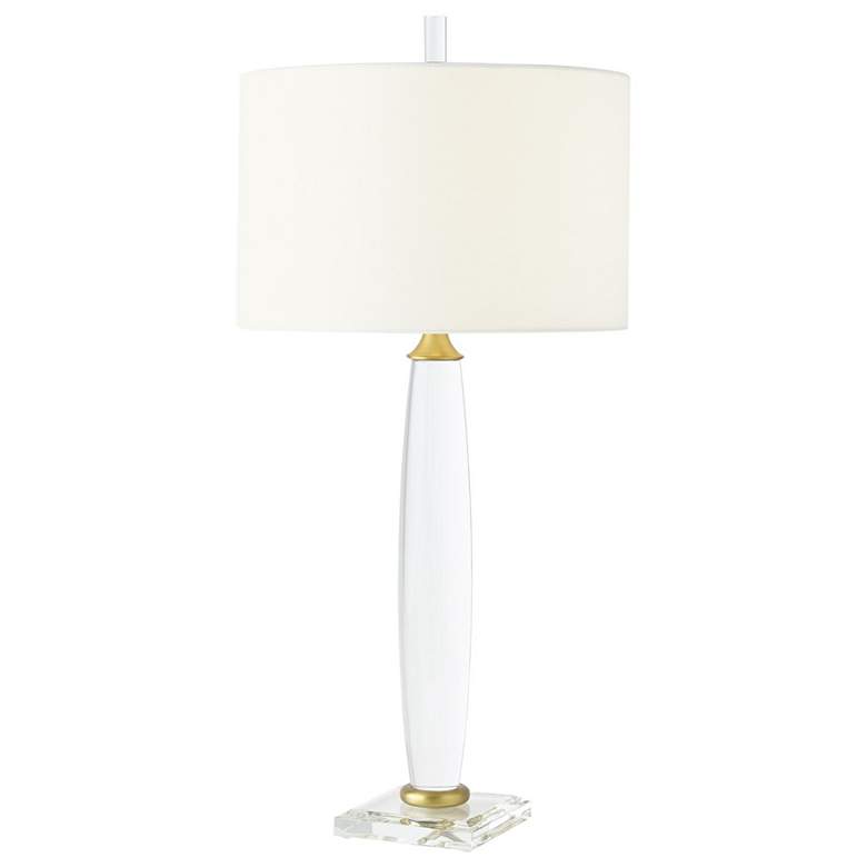 Image 1 Global Views Bowed Crystal Column 25" High Modern Glass Table Lamp