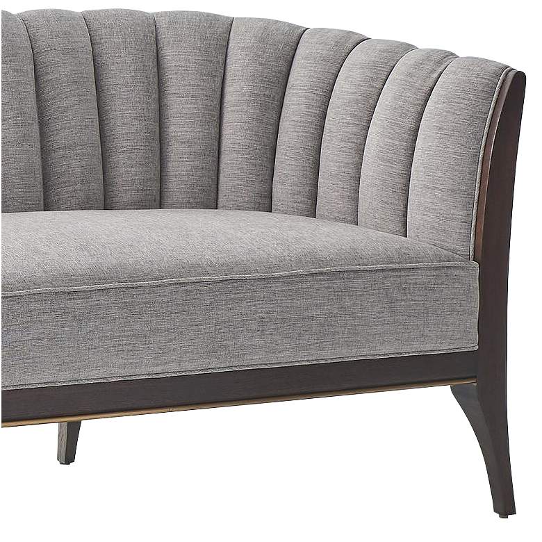 Image 2 Global Views Channel Back 80" Wide Silversmith Fabric Sofa more views