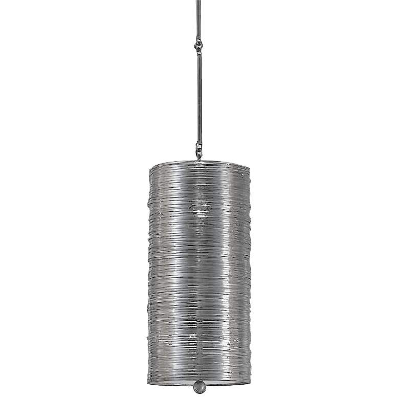 Image 2 Global Views Coil 8 inch Wide Polished Nickel Drum Mini Pendant