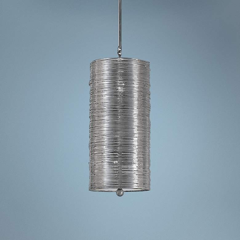 Image 1 Global Views Coil 8 inch Wide Polished Nickel Drum Mini Pendant