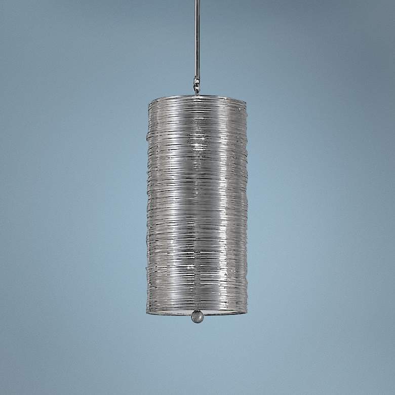 Image 1 Global Views Coil 8" Wide Polished Nickel Drum Mini Pendant