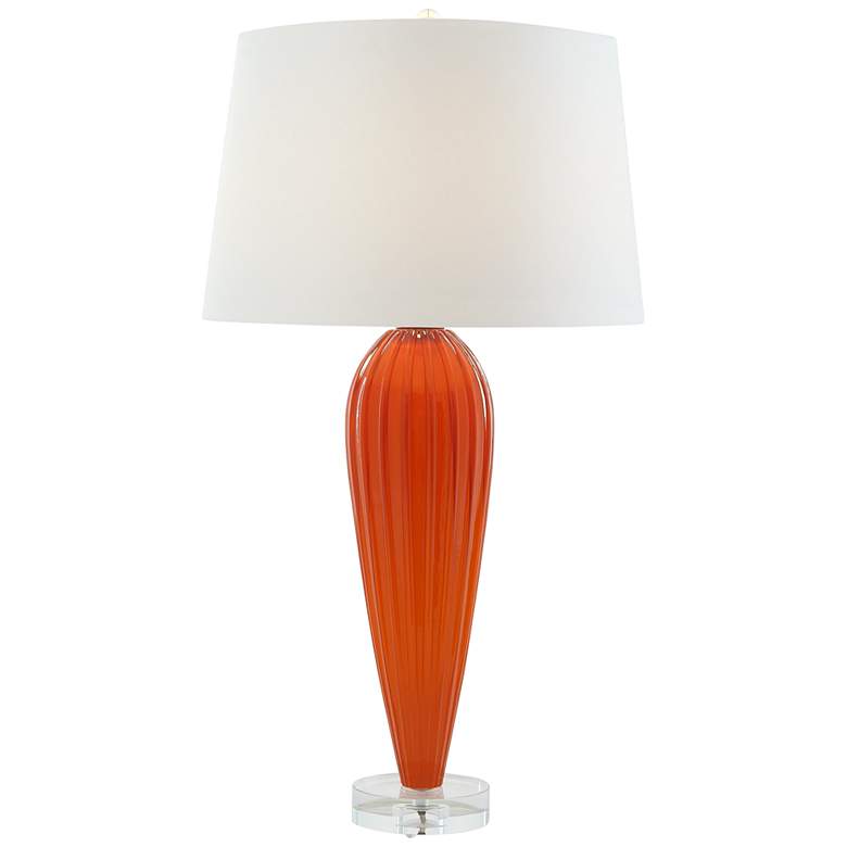 Image 2 Global Views Colette 35 1/2" Orange Glass Modern Teardrop Table Lamp