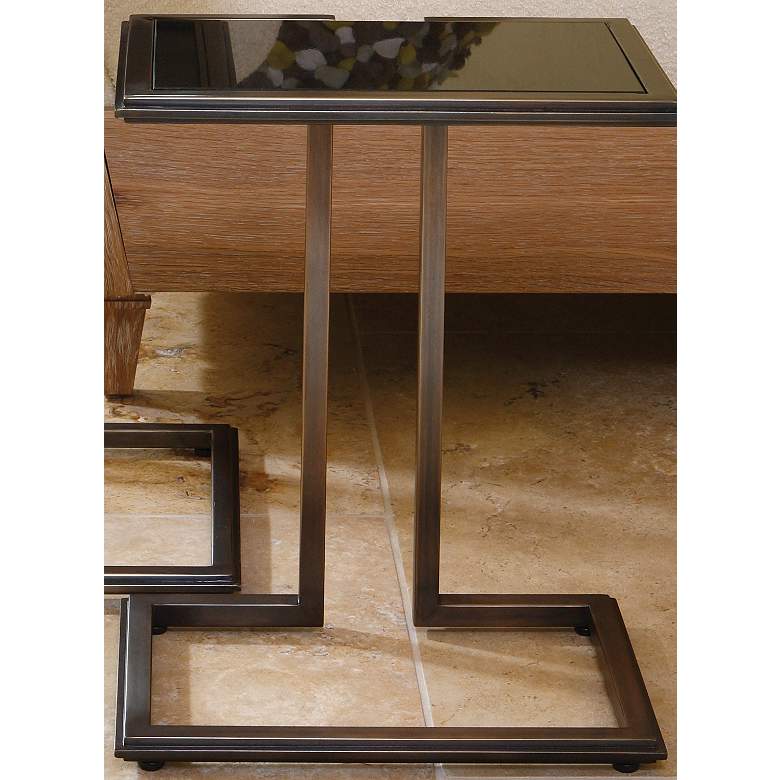 Image 1 Global Views Cozy Up Large Bronze and Granite Accent Table