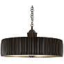 2_Global Views Crimp 32" Wide Bronze Drum Pendant Light