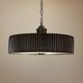 1_Global Views Crimp 32" Wide Bronze Drum Pendant Light