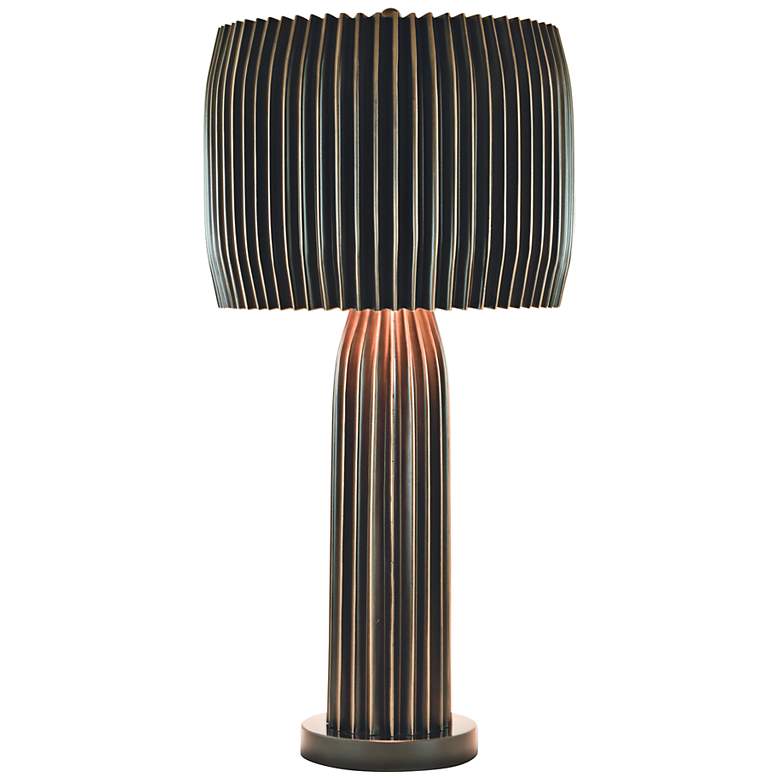 Image 1 Global Views Crimp 33" High Bronze Metal Modern Table Lamp