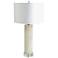 Global Views Cylinder 28" High White Alabaster Stone Table Lamp
