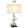 Global Views Ginkgo 35 3/4" High Leaf Motif Polished Nickel Table Lamp