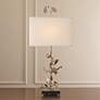 1_Global Views Ginkgo 35 3/4" High Leaf Motif Polished Nickel Table Lamp