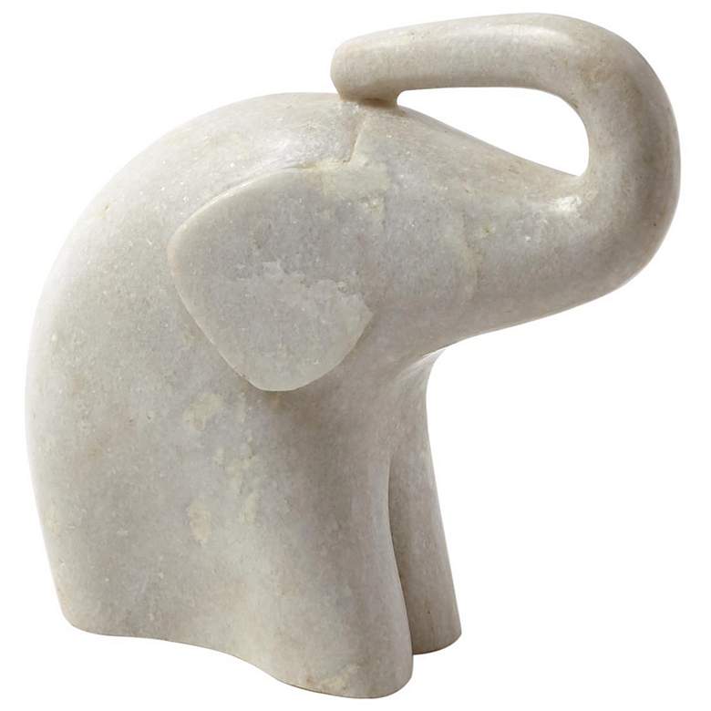 Image 1 Global Views Haathee 10 1/4" High White Glass Elephant Table Accent