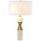 Global Views Hollis 31" White Marble and Brass Metal Cinch Table Lamp
