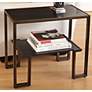 Global Views One-Up 28"W Bronze and Black Granite End Table