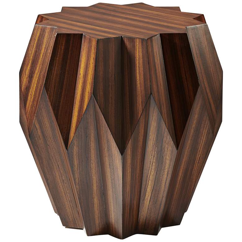 Image 1 Global Views Origami 23 inch Wide Dark Walnut Accent Table