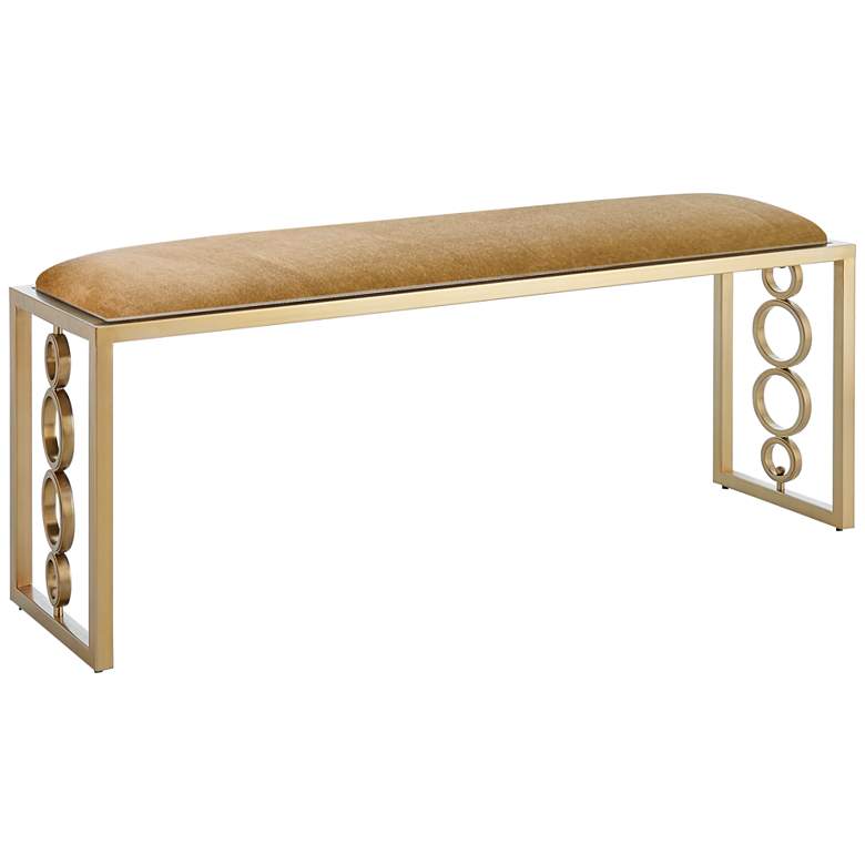 Image 1 Global Views Progressive Ring Brown Sugar and Brass Bench