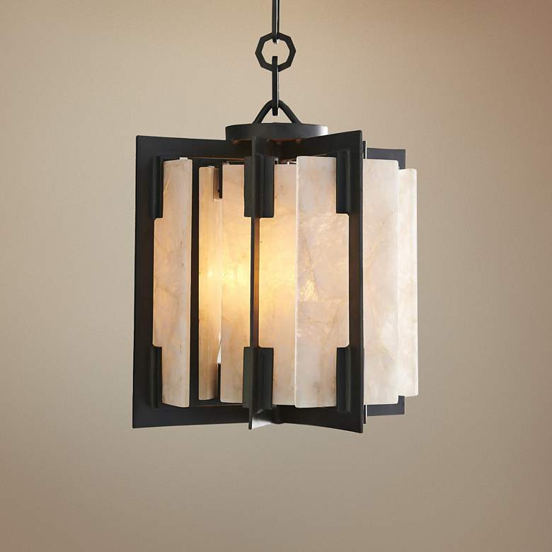 Image 1 Global Views Quartz Hall 16" Wide Bronze Pendant Light