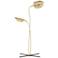 Global Views Rimini 74" Satin Brass Metal Leaves Floor Lamp