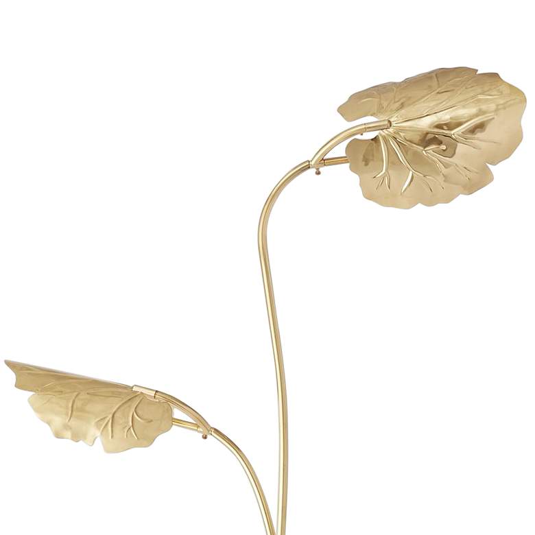 Image 3 Global Views Rimini 74" Satin Brass Metal Leaves Floor Lamp more views
