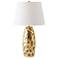 Global Views Shiny Barrel 30" High Spotted Gold Ceramic Table Lamp