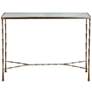 Global Views Spike Antique Nickel Marble Top Console Table