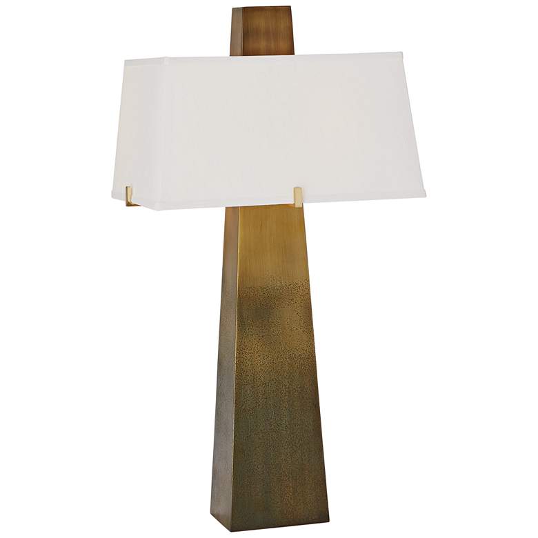 Image 1 Global Views Stoic Ombre 33" Brass Modern Column Table Lamp