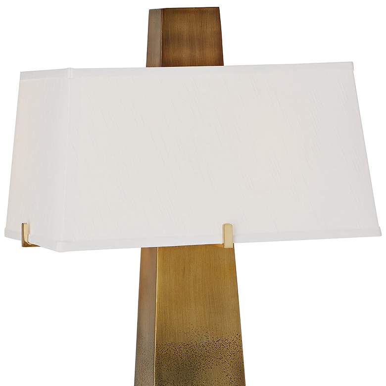 Image 2 Global Views Stoic Ombre 33" Brass Modern Column Table Lamp more views