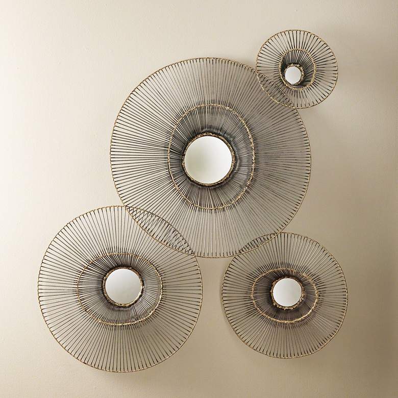 Image 1 Global Views Tilt-A-Wire Mirror 24" x 24" Wall Mirror