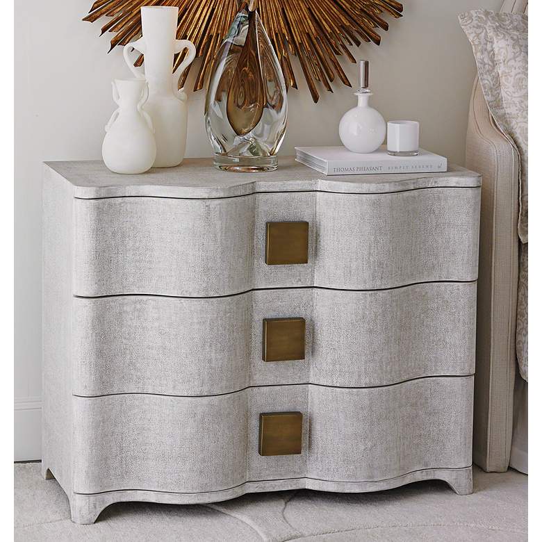 Image 1 Global Views Toile 40" Wide Belgian Linen Chest of Drawers