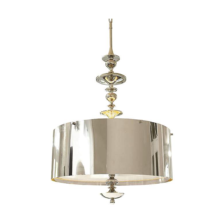 Image 1 Global Views Turned 41 1/4 inch Wide Nickel Drum Pendant Light