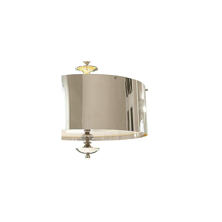Image 2 Global Views Turned 41 1/4" Wide Nickel Drum Pendant Light more views