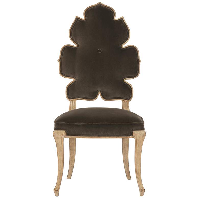 Image 1 Global Views Wiggle Gray Velvet Armless Dining Chair