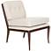 Global Views Wilson Beige Leather and Walnut Accent Chair