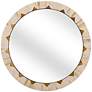 Global White Bone 30" Round Wall Mirror in scene