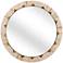 Global White Bone 30" Round Wall Mirror