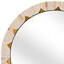 Global White Bone 30" Round Wall Mirror in scene