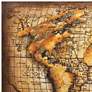 Globe Map 48" Wide Mixed Media Metal Dimensional Earth Wall Art in scene