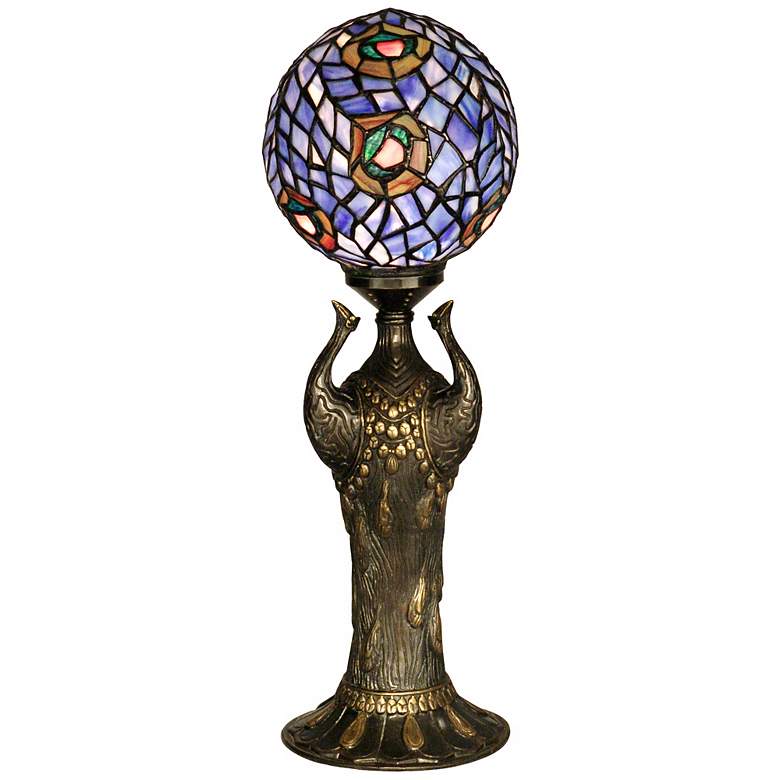 Image 1 Globe Peacock Replica Dale Tiffany Table Lamp
