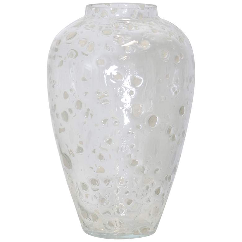 Image 1 Globo 13" High White And Clear Vase