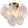 Globo 15.75" Wide 4-Light Brass Semi-Flush Mount w/ Milky White Glass