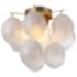 Globo 15.75" Wide 4-Light Brass Semi-Flush Mount w/ Milky White Glass