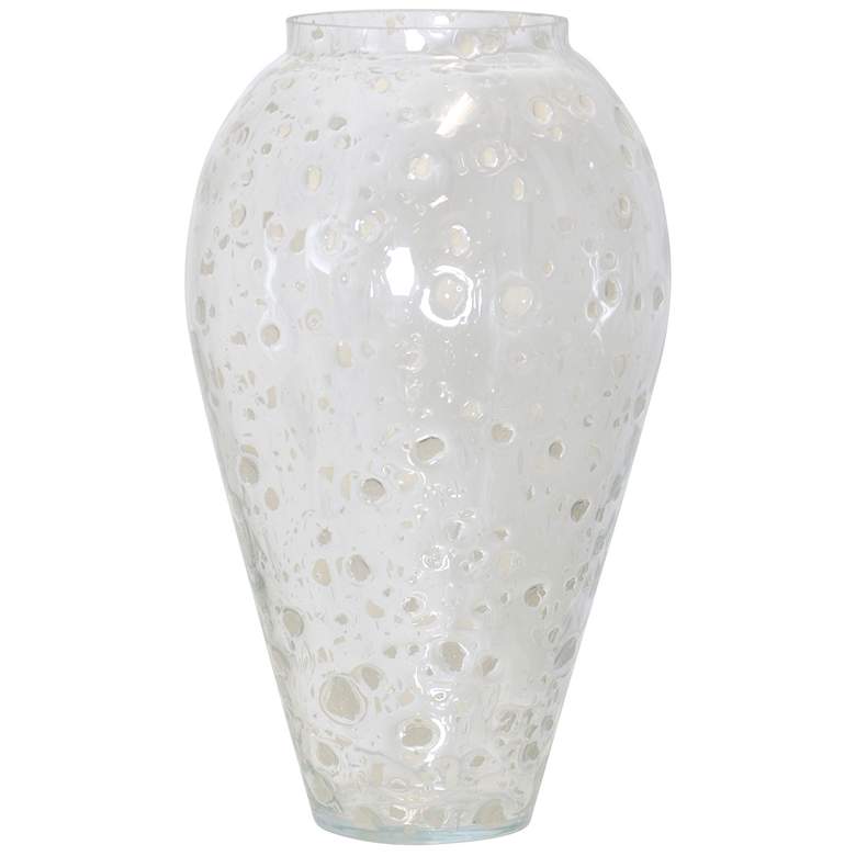 Image 1 Globo 16" High White And Clear Vase