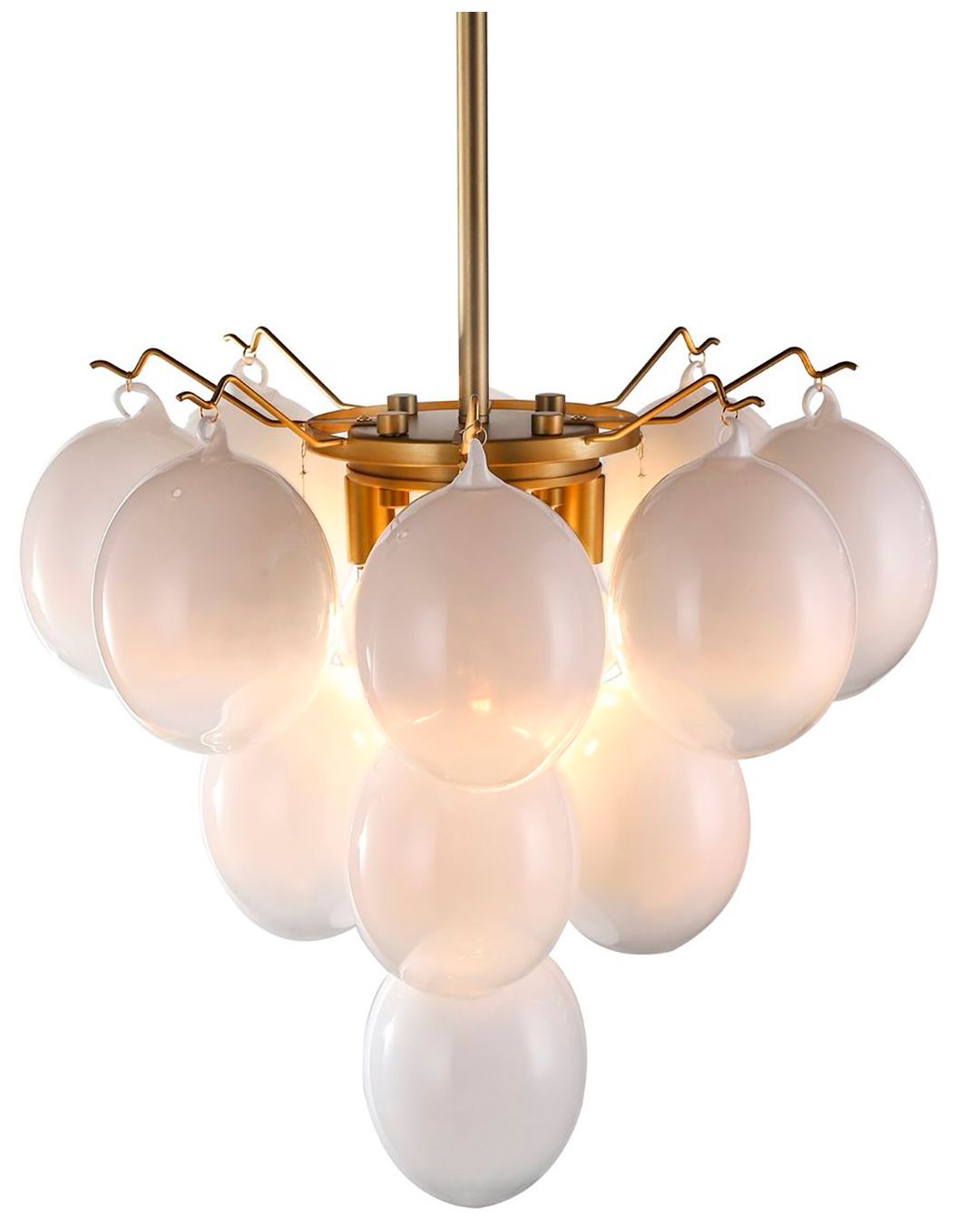 Image 3 Globo 18" Wide 5-Light Brass Chandelier With Milky White Glass Shade more views