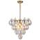 Globo 25" Wide 9-Light Brass Chandelier With Iridescent Glass Shade