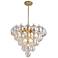 Globo 32.5"W 13-Light Brushed Brass Chandelier w/ Iridescent Glass Sha
