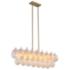 Globo 43.25" Wide 8-Light Brass Island Light With Milky White Glass Sh