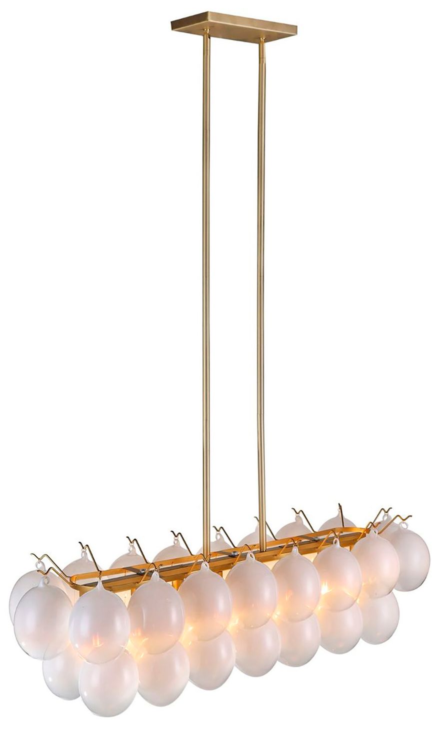 Image 2 Globo 43.25" Wide 8-Light Brass Island Light With Milky White Glass Sh more views