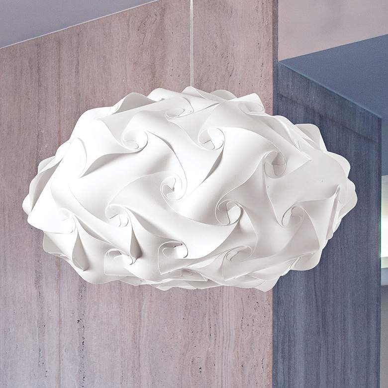Image 1 Globus 25" Wide White Squash Pendant Light