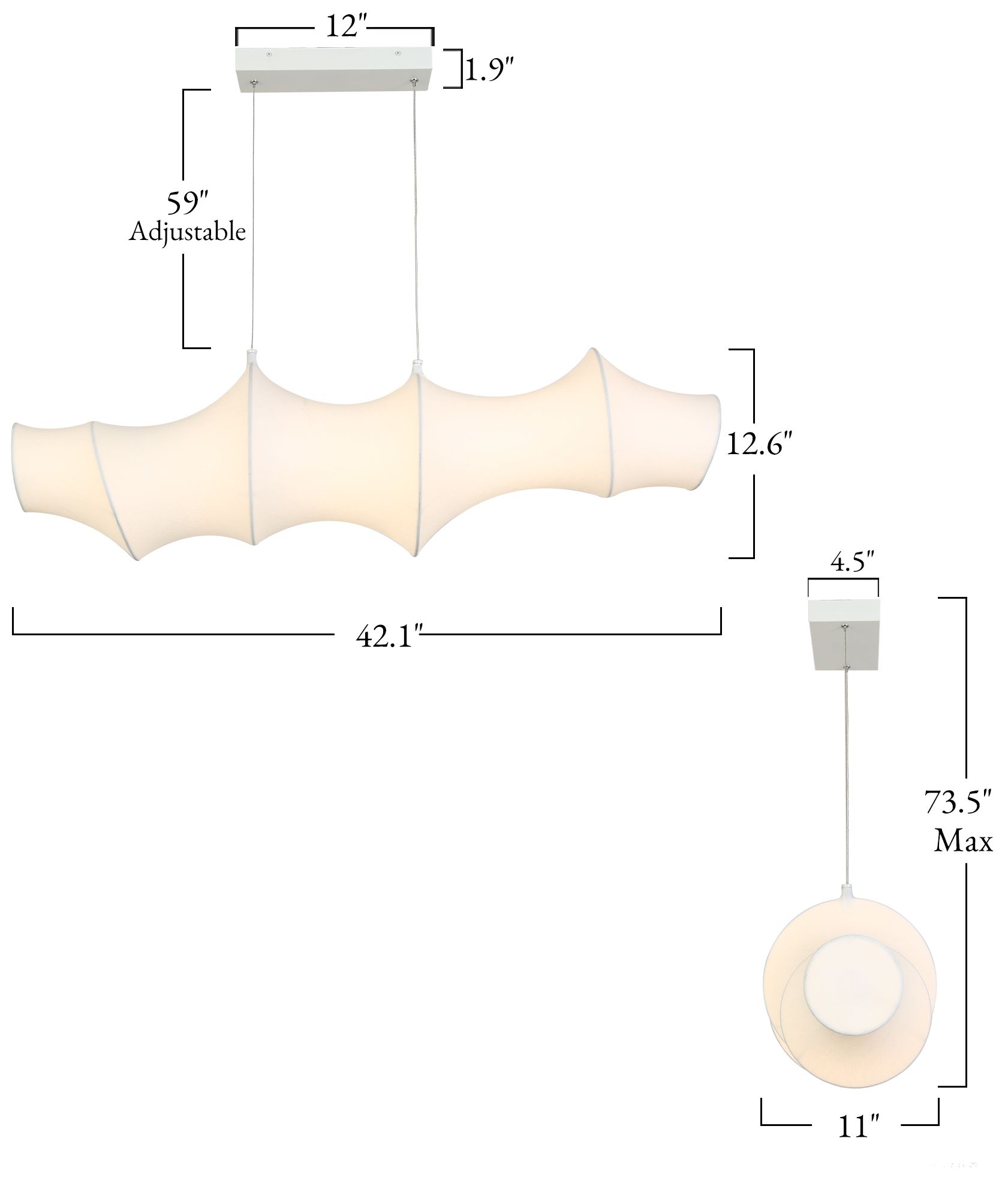 Image 2 Glolin 42.1" Wide White LED Island Chandelier more views