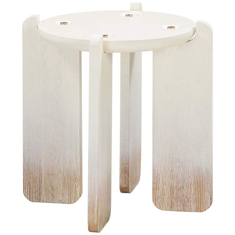 Image 2 Gloria 15 3/4 inch Wide Natural Oak Creamy Hue Wood Side Table