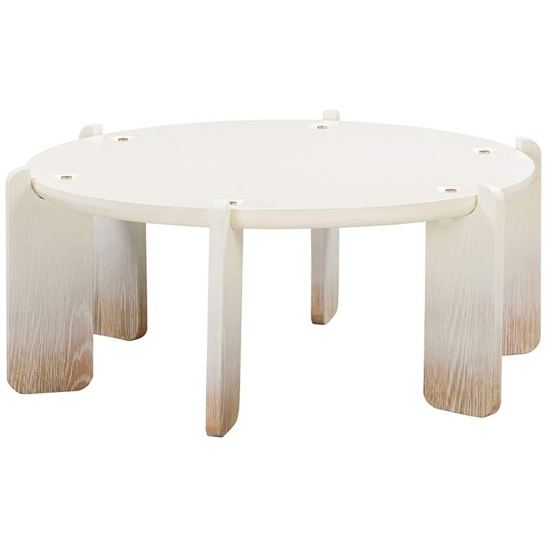 Image 2 Gloria 35 1/2"W Natural Oak Creamy Hue Wood Coffee Table