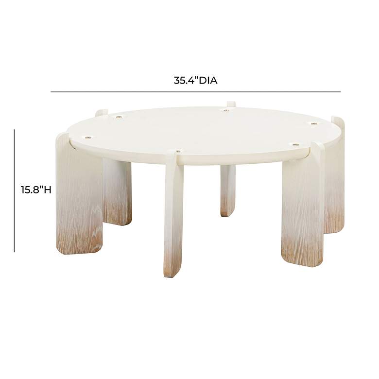 Image 7 Gloria 35 1/2 inchW Natural Oak Creamy Hue Wood Coffee Table more views